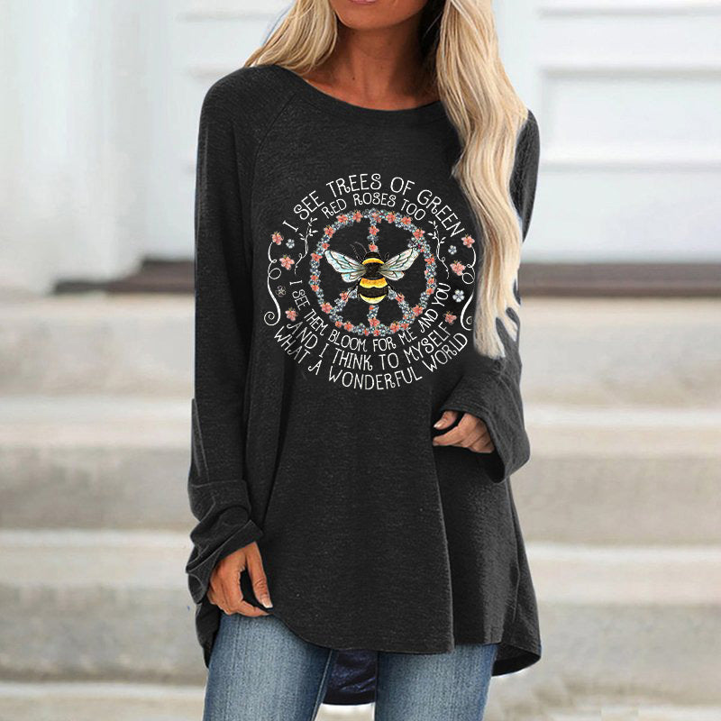 I See Trees Of Green Red Rose Too Printed Women's T-shirt