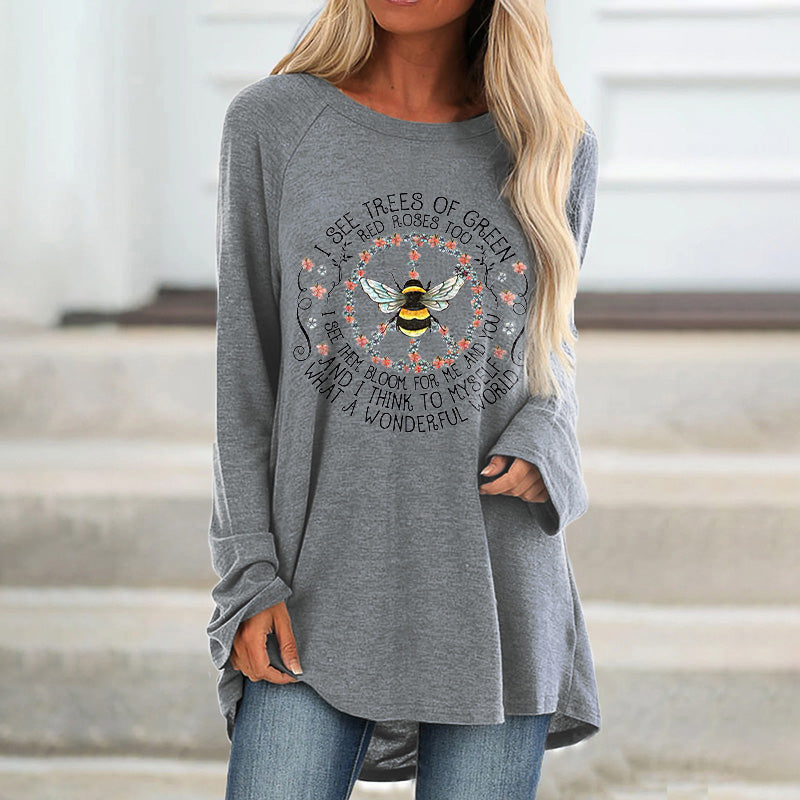 I See Trees Of Green Red Rose Too Printed Women's T-shirt