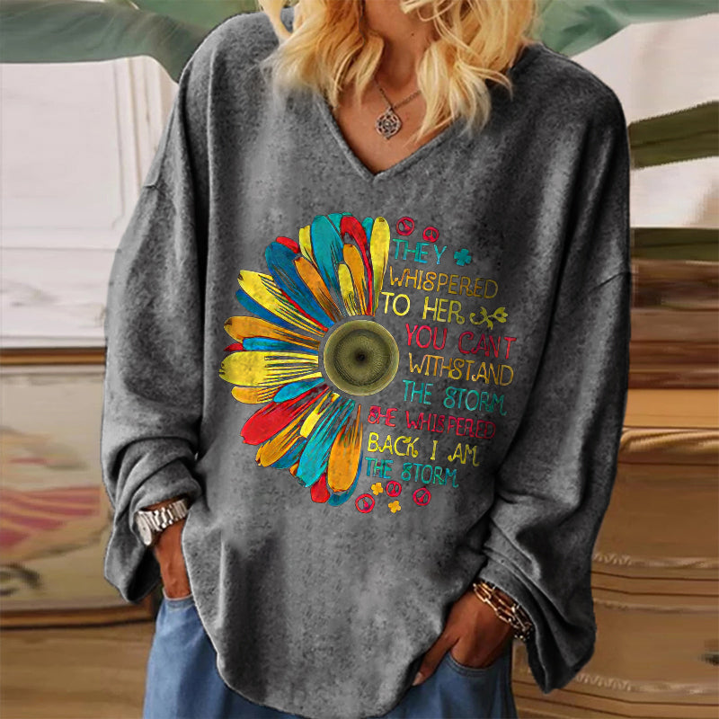 They Whispered To Her You Can't Whispered The Storm She Whispered Back I Am The Strom Printed Casual Women's T-shirt
