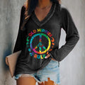 Old Hippie Rule V-neck Printed Women's T-shirt