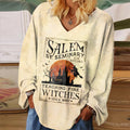 Salem ST. Seminary For Witches Print Women's Loose Long-sleeved T-shirt