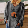 Salem ST. Seminary For Witches Print Women's Loose Long-sleeved T-shirt