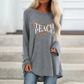 The Peace Printed Loose Casual T-shirt