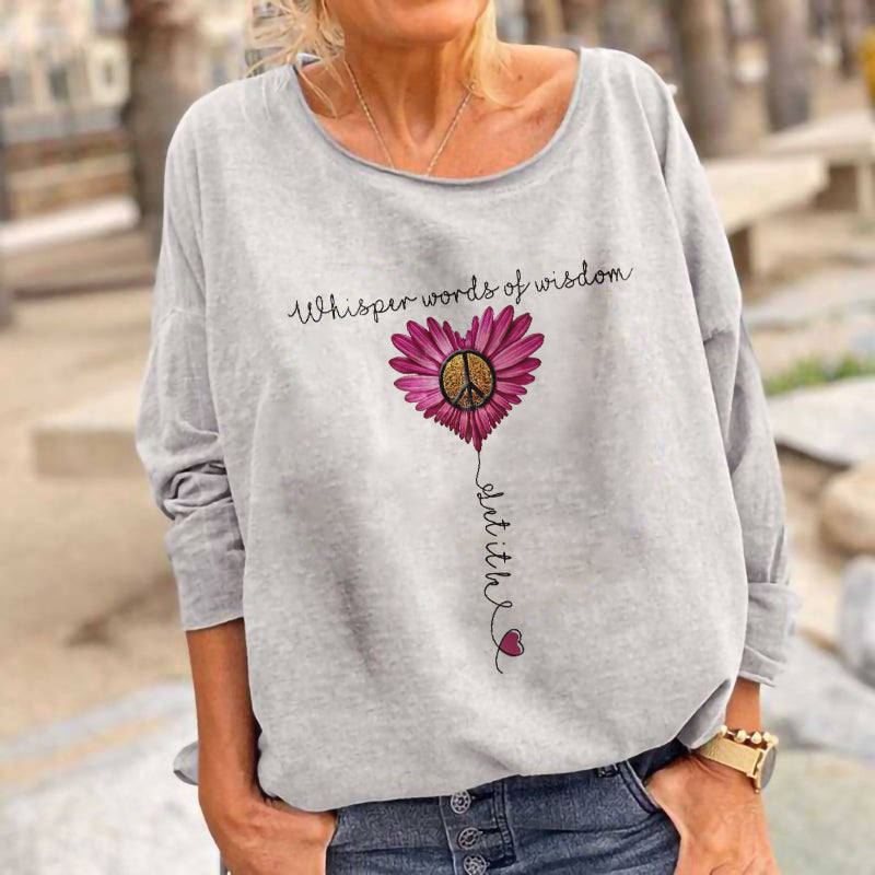 Whisper Words Of Wisdom Floral Print Long Sleeve Tee