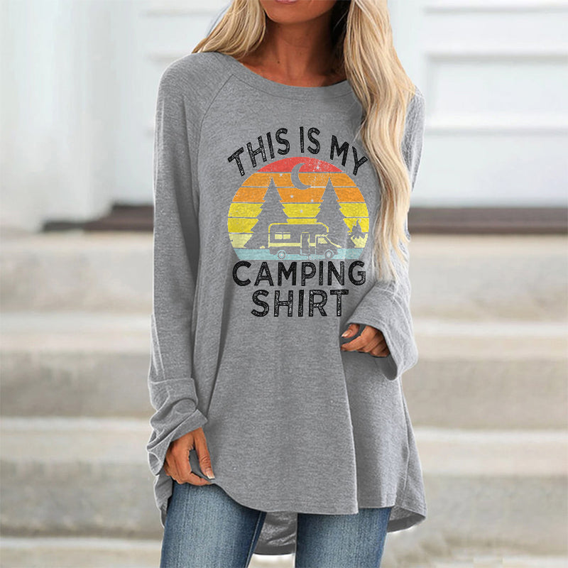 This Is My Camping Shirt Printed Loose Women's T-shirt