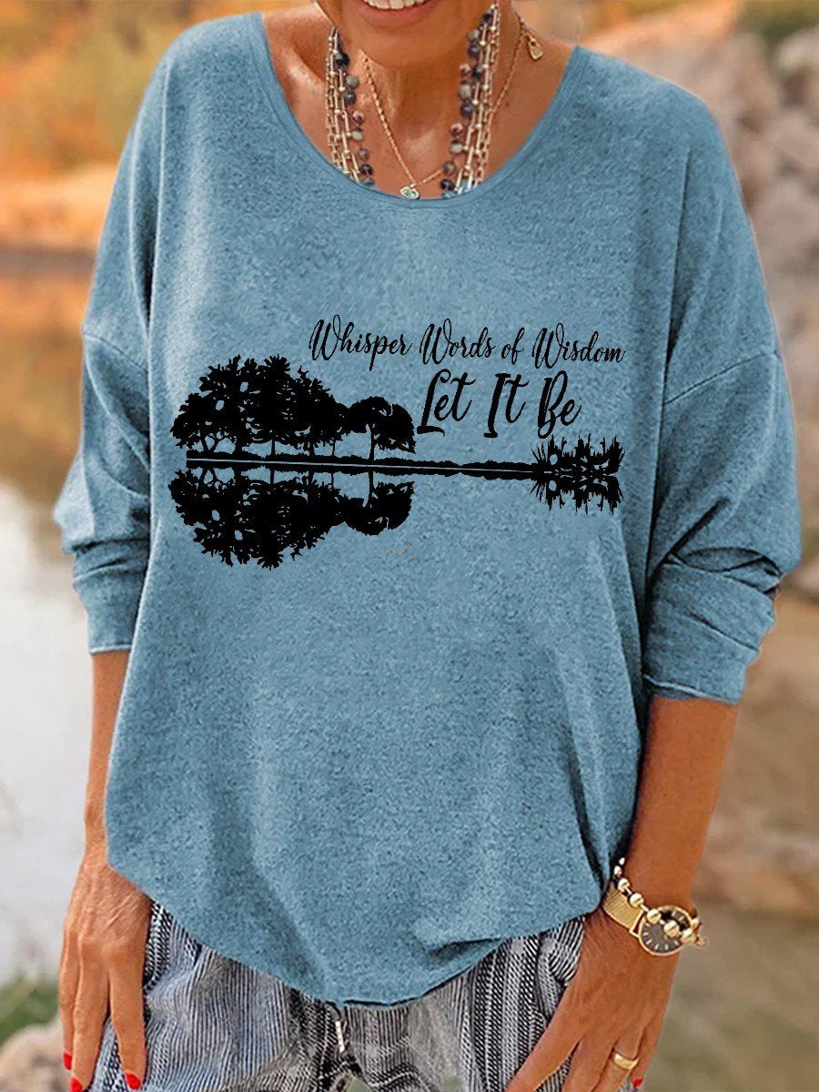 Oversized Women's Let It Be Hippie Long Sleeves Top