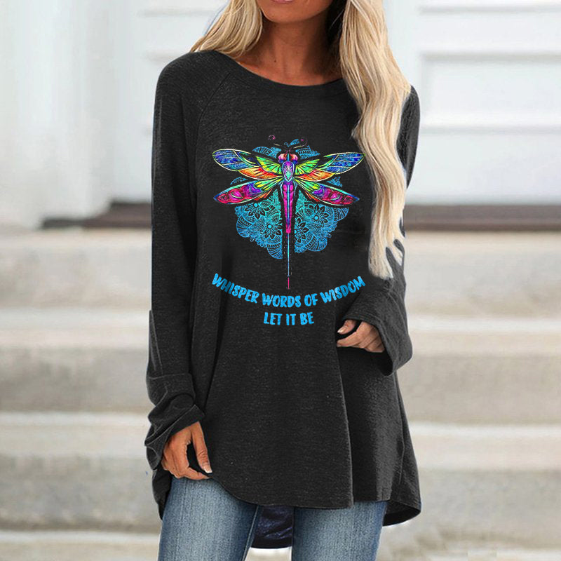 Whisper Words Of Wisdom Print Hippie Loose T-shirt