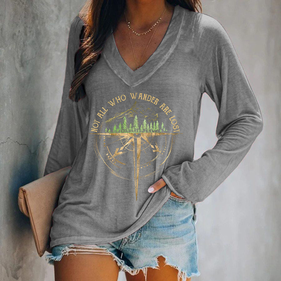 Not All Who Wander Are Lost Hippie Printed T-shirt