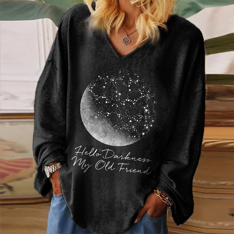 Hello Darkness My Old Friend Printed Hippie Women's T-shirt