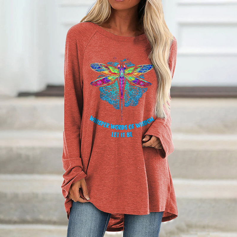 Whisper Words Of Wisdom Print Hippie Loose T-shirt