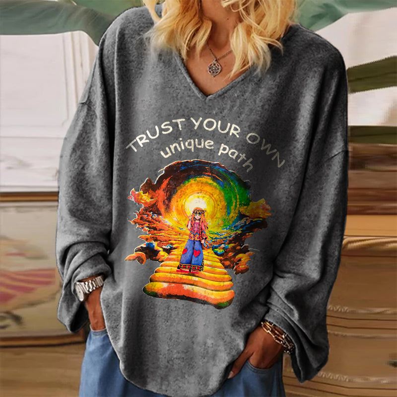 Trust Your Own Unique Path Women Long Sleeve Shirts
