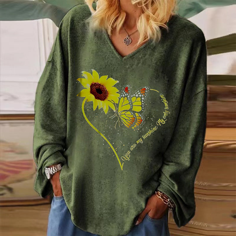 You Are My Sunshine My Only Sunshine Printed V-neck Women's T-shirt