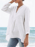 Solid Colour Casual Fashion Linen Shirt
