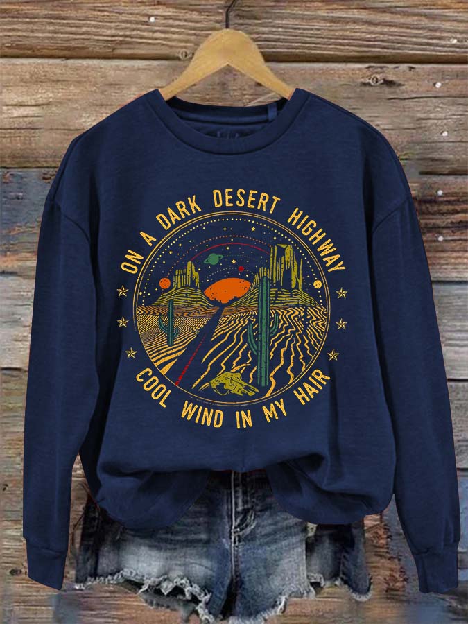 On A Dark Desert Highway Casual Women's Printed T Shirt